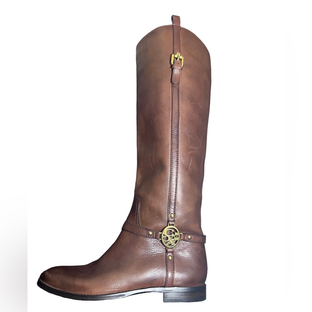 Coach NEW Mulan Tall Chestnut Leather Boots Size 5